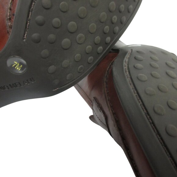 Antonio Melani Kenley Cognac Leather Loafers Size 7M Quiet Luxury Classic - Picture 6 of 8